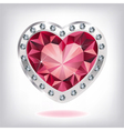Ruby heart in diamonds vector image