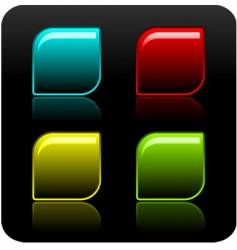 Shiny color button set vector image
