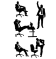 Silhouettes of business men posing vector image
