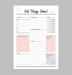 Daily planner template Royalty Free Vector Image
