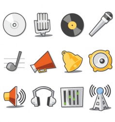 Music icons fresh collection vector image