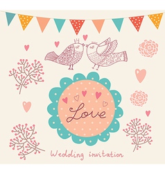 Floral Wedding Inviation vector image