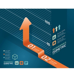 Infographic orange arrow diagram chart vector image