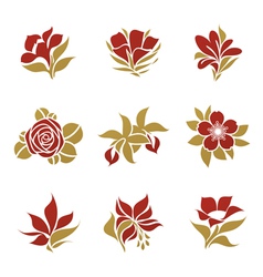 Flowers - logo template set vector image