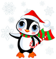 Cute Christmas penguin vector image
