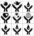 Open hands held signs vector image