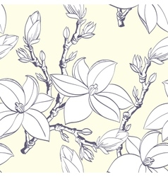 Seamless vintage pattern with magnolia flower vector image