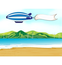 A stripe airship with a white banner vector image