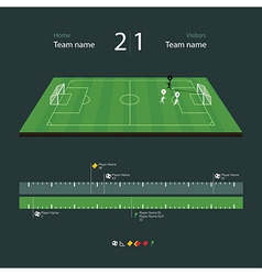 Soccer field with set of infographic elements vector image
