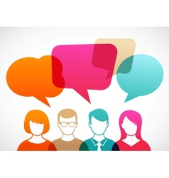 People with speech bubbles vector image