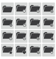 Black folder icons set vector image