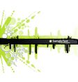 White and green retro banner vector image