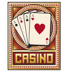 Casino label design - four aces vector image