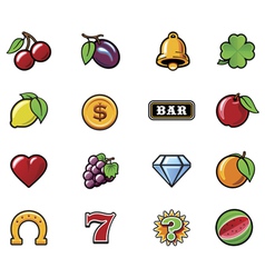 Slot machine symbols set vector image