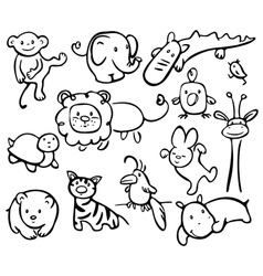 Silhouettes of animals vector image
