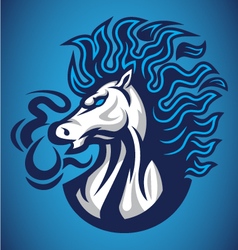Horse fire blue logo vector image