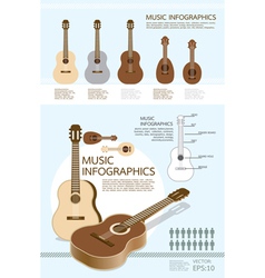 Infographic music of guitar set vector image