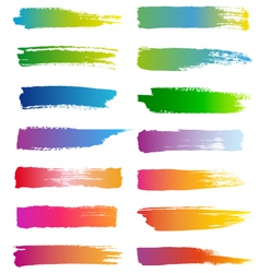 Watercolor brush strokes set vector image