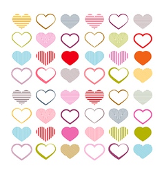 Colorful Heart Set Red Valentine Symbols vector image