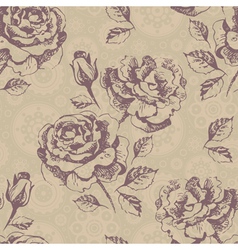 Seamless floral pattern with roses vector image