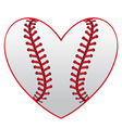 Baseball leather ball as a heart vector image