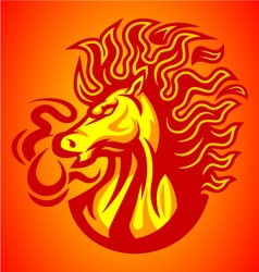 Horse fire red logo vector image