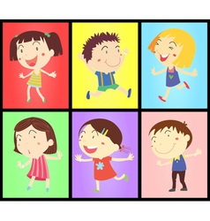 Kids on colours vector image