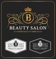 Beauty Salon Heraldic Crest Logo Template Design Beauty Salon Heraldic Crest Logo Template Design vector image