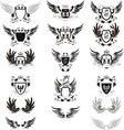 Set of 12 grunge shields vector image