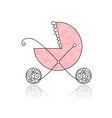 Baby buggy pink for your design vector image
