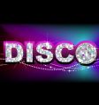 Disco ball party poster template vector image