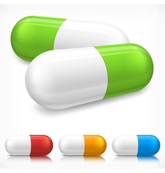Capsule pills on white vector image