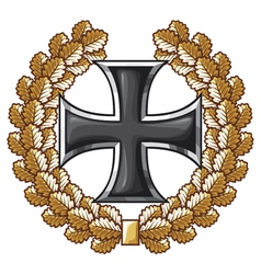 German iron cross and oak wreath vector image