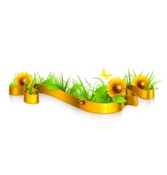 Ribbon in the grass vector image