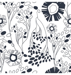 Vintage floral seamless pattern with hand drawn vector image