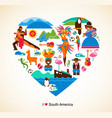 South America love - concept with icons vector image