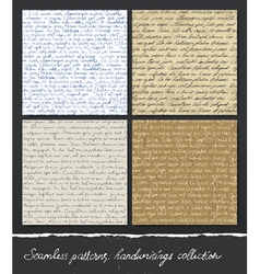 Seamless pattern handwritings collection abstract vector image