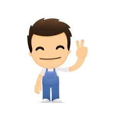 Funny cartoon mechanic vector image