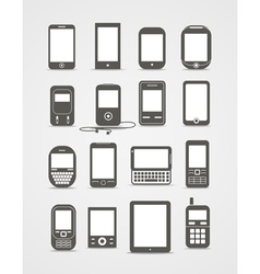 Modern and vintage mobile gadgets vector image