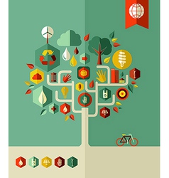 Eco conservation city tree vector image
