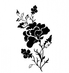 Vertical flower pattern rose tattoo vector image