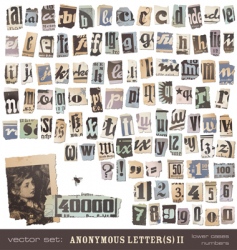 Newspaper alphabet 2 vector image