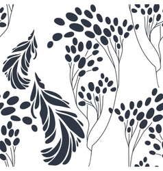Vintage floral seamless pattern with hand drawn vector image