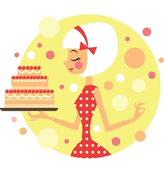 Girl with cake Girl with cake vector image