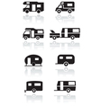 Caravan camper van symbol set vector image