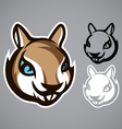Squirrel head gray logo emblem vector image