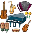 Musical instruments icons set vector image