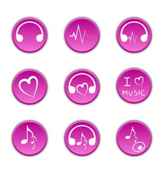 Music theme icons vector image