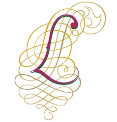 Script letter L vector image