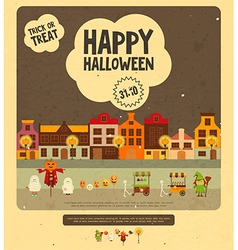 Halloween Card - Trick or Treat Characters vector image